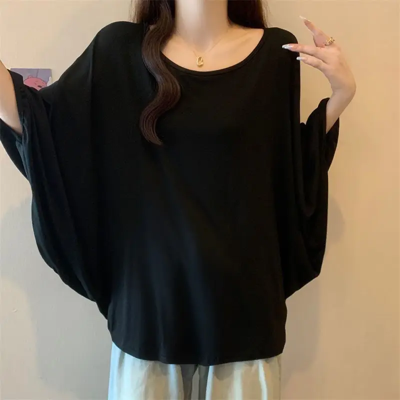 Simplicity Lazy Style Solid Loose Short Sleeve T Shirts Summer O-neck Basic All-match Casual Tops Fashion Korean Women Clothing