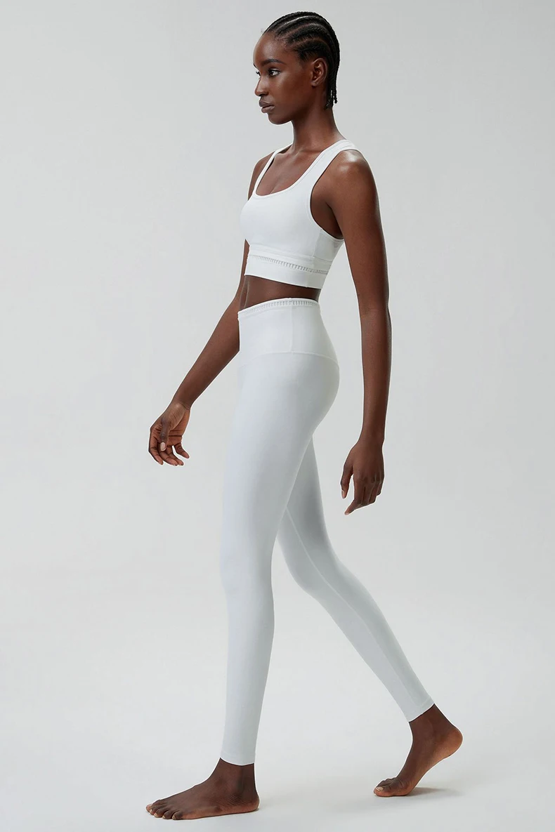 Zweiteiliges Fitness-Yoga-Set für Damen, weich, schmal geschnitten, dehnbar, atmungsaktiv, schnell trocknend, Sportbekleidung für Damen, Trainingskleidung – Detail 14