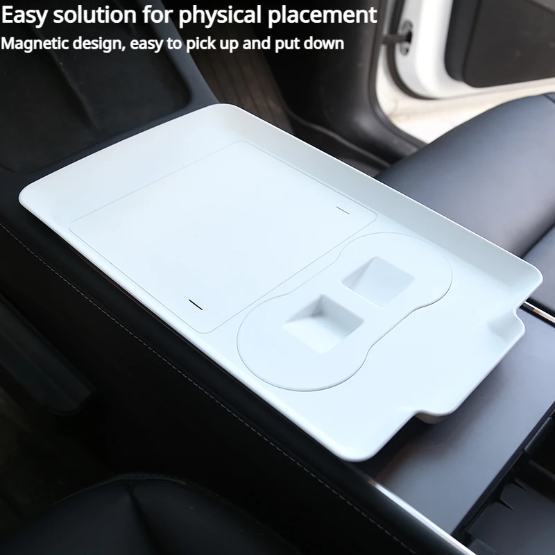 Central Control Dining Table for Tesla Model 3 Y Car Mounted Small Tray Board Food Drink Holder Interior Accessories 2021-2024