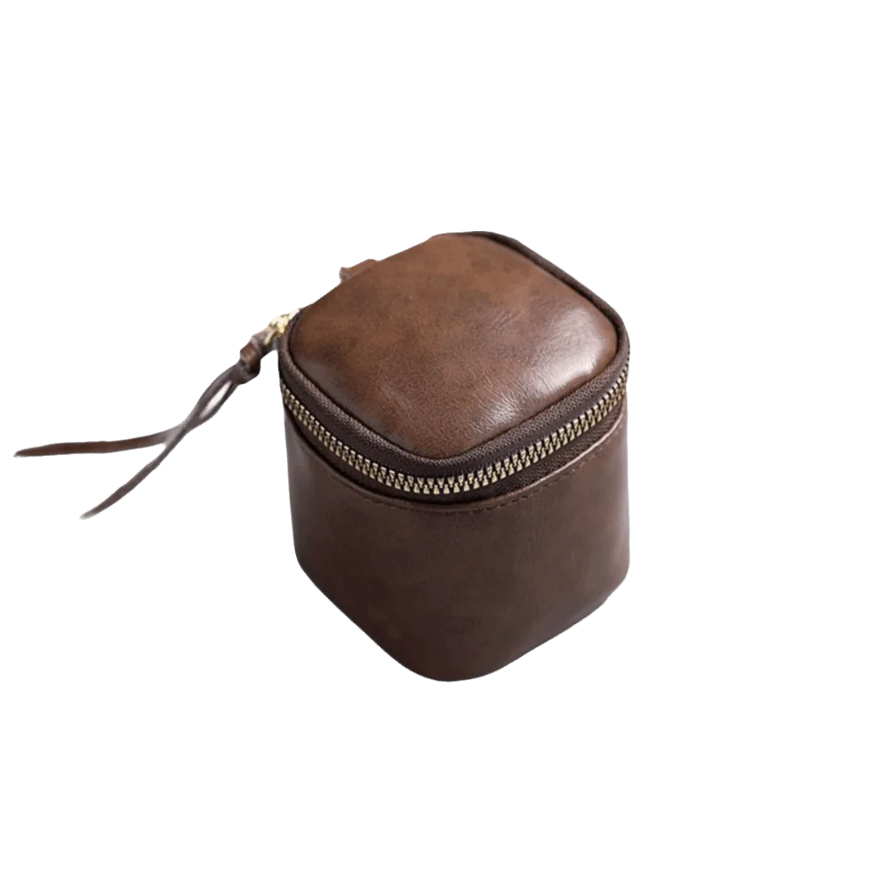 

Leather Small Square Coin Purse Lipstick Storage Multifunctional Zipper Wallet Korean Style Card Holder Mini Storage Bag Travel