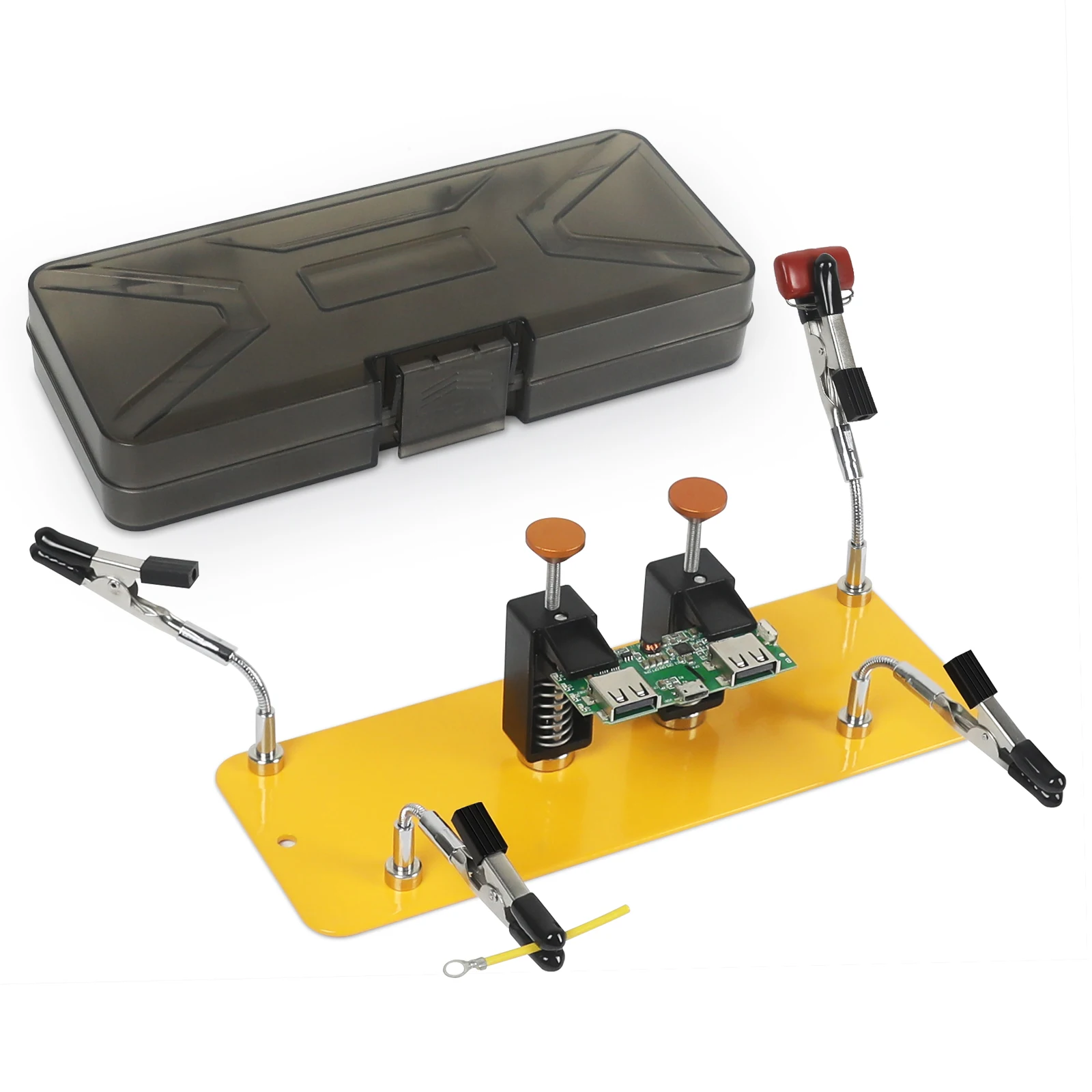NEWACALOX Magnetic Helping Hands Soldering Third Hand with 6/8 Flexible Alligator Clips/Tool Box Adjust PCB Holder Electronic Re