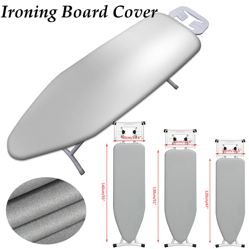 1pc Home Universal Silver Coated Padded Ironing Board Cover Heavy Heat Reflective Scorch Resistant 120X37cm/130X50cm/140X50cm