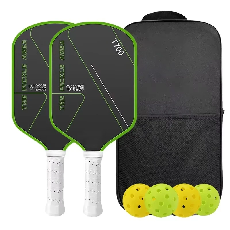 inolp-t700-thermoformed-pickleball-set-2-paddles-4-balls-carbon-fiber-custom-logo-professional-racket-for-power-spin
