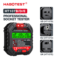 HABOTEST HT107 Socket Tester Pro Voltage Test RCD 5/30mA Socket Detector Ground Zero Line Plug Polarity Phase Check