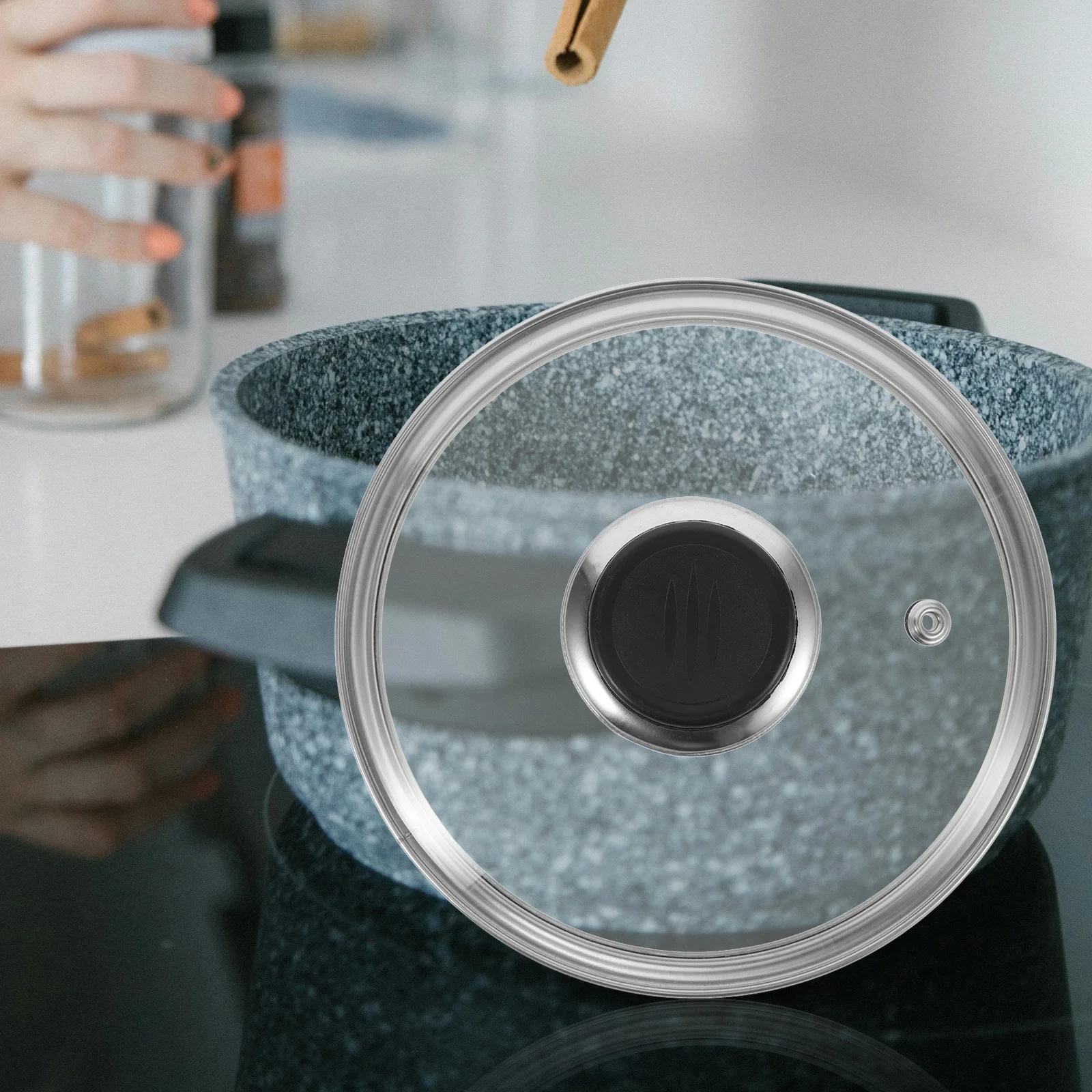 

Universal Tempered Glass Lid 6 Inch Pot Cover Heat Resistant Pan Lid Explosion Proof Insulated Handle Glass Pots with Lids