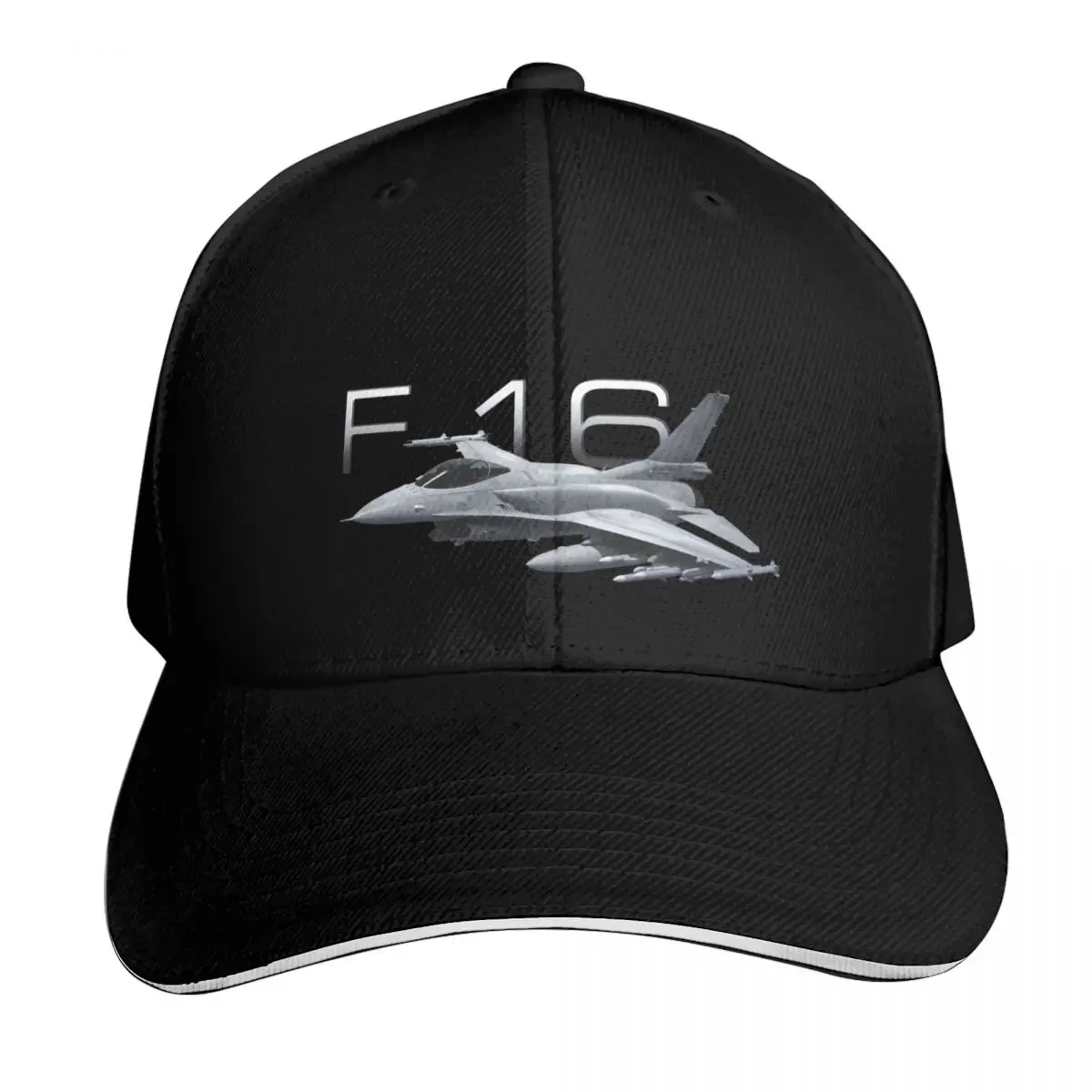 F16 Air Force Defense Fighter Jet Baseball Cap Cotton Twill Breathable Contrast Two Tone Brim Snapback Flat Bill