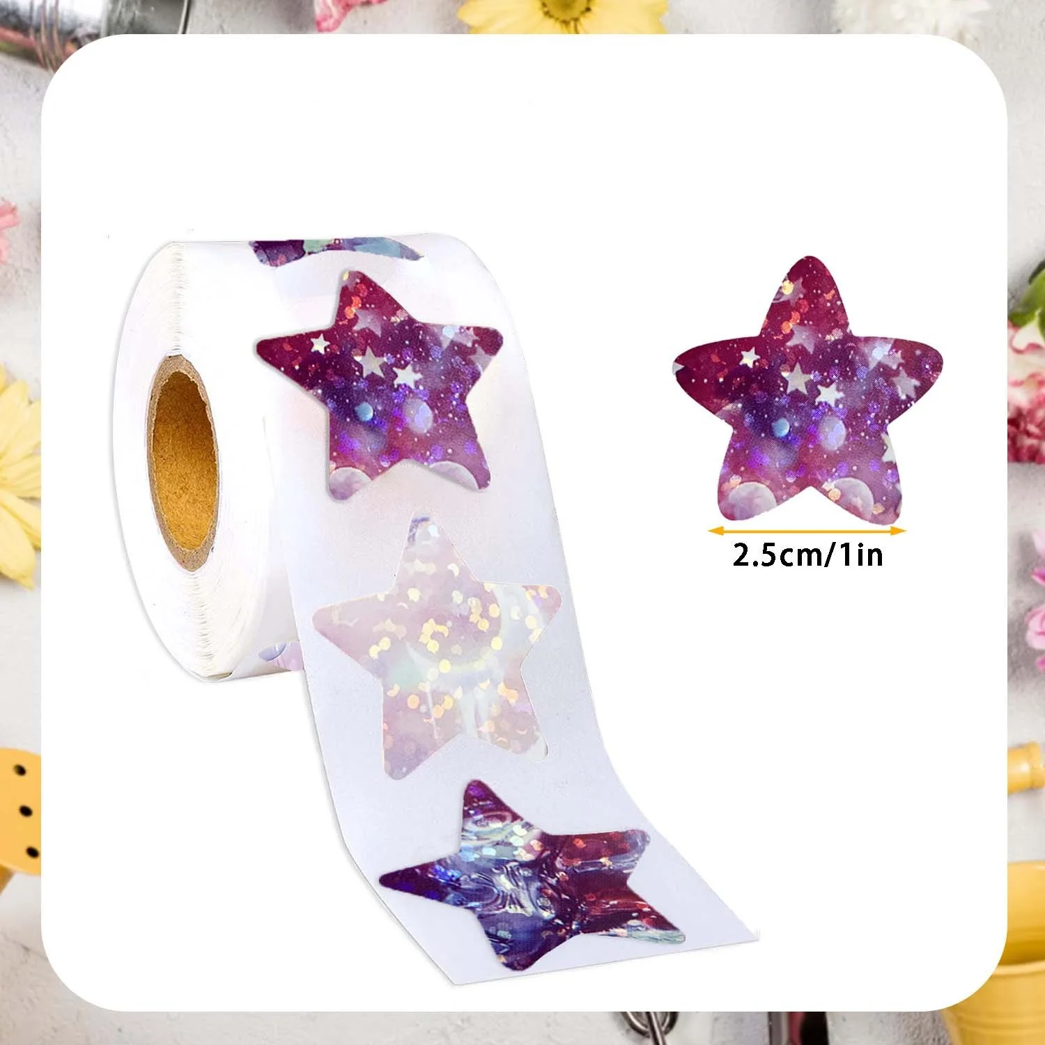 50-500PCS self-adhesive star space stickers reward decorative gifts with sticker labels 1 inch