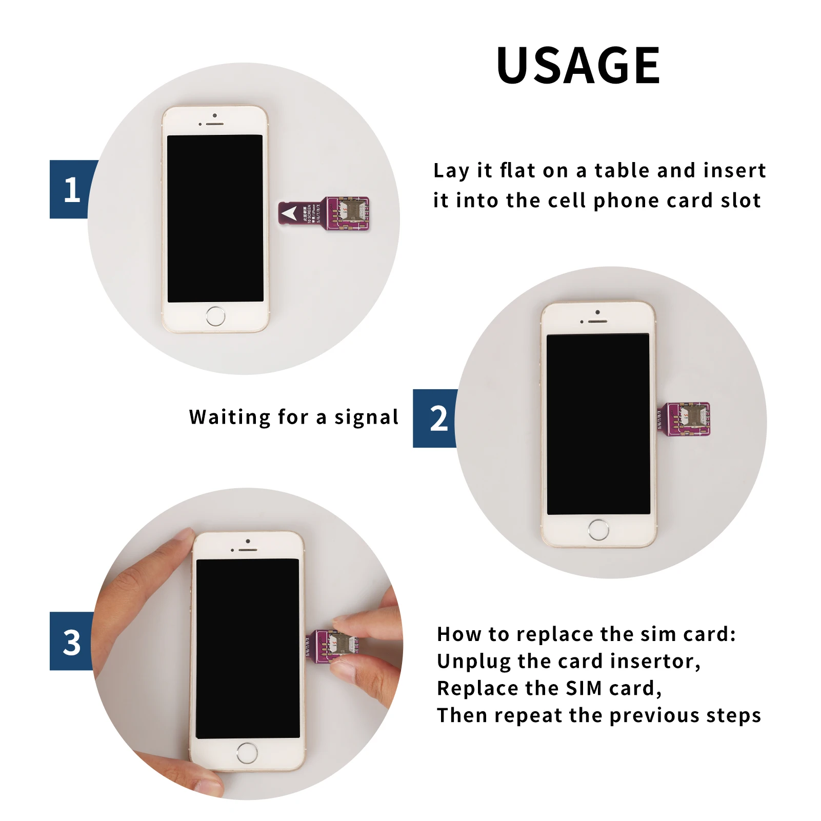 The card insert is suitable for Apple Android card changer, no need to restart, external SIM card reader, fast card opener