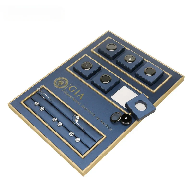 

Jewelry display stand blue brushed jewelry display stand diamond loose diamond props ring necklace jewelry display spot