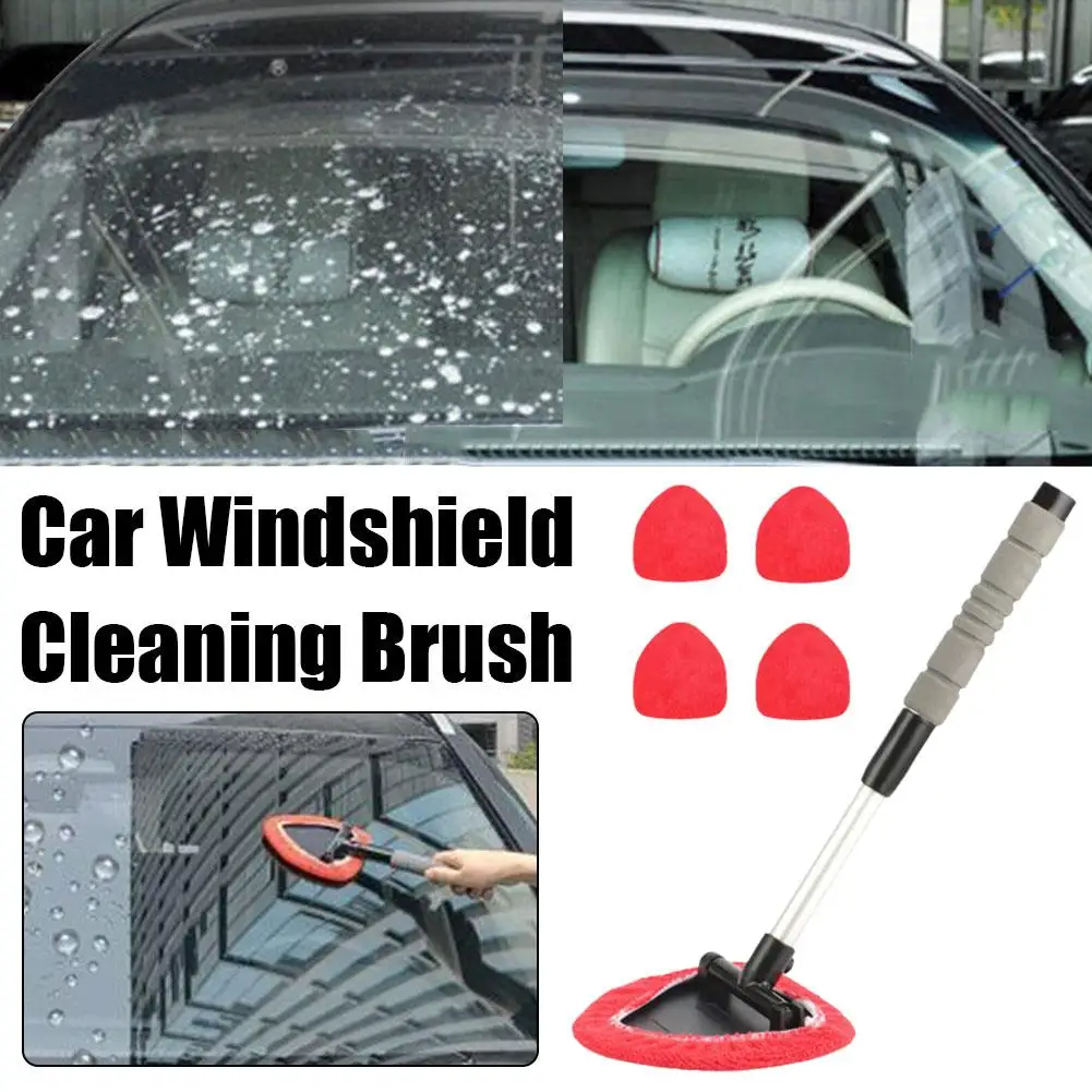 

Car Windshield Window Cleaner Microfiber Car Window Extendable Pad Brush Handle Mop Defogging Washer With Car Washable A5O6