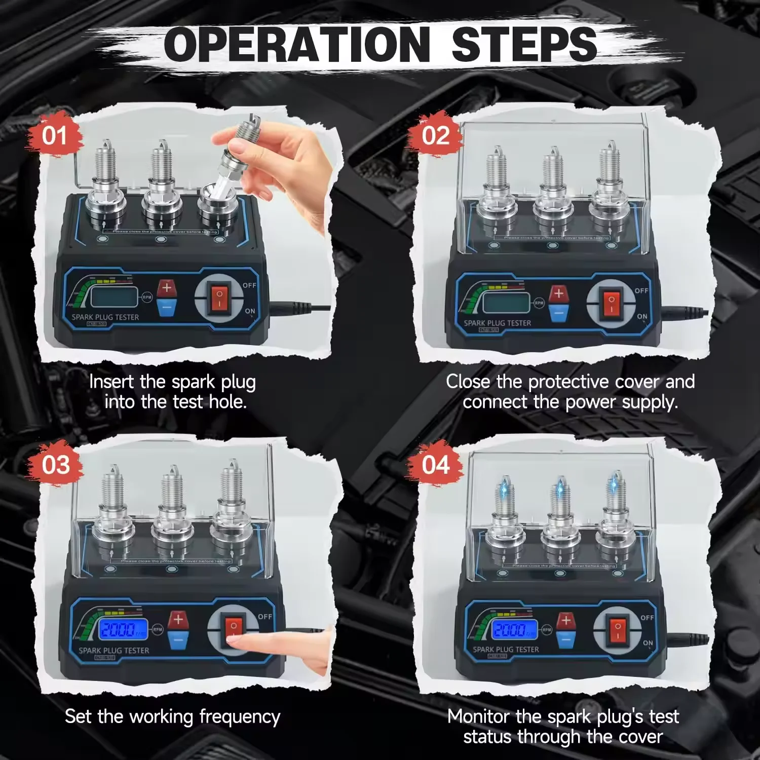 자동 점화 플러그 테스터 점화 테스터 자동차 진단 도구 5홀 점화 플러그 플래시오버 분석기