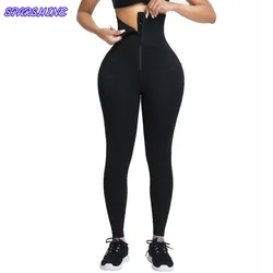 High Waist Women's Solid Pants Hip Lifter Elastic Yoga Fitness Trousers Waist Trainer Tummy Control Slimming Push Up Leggings