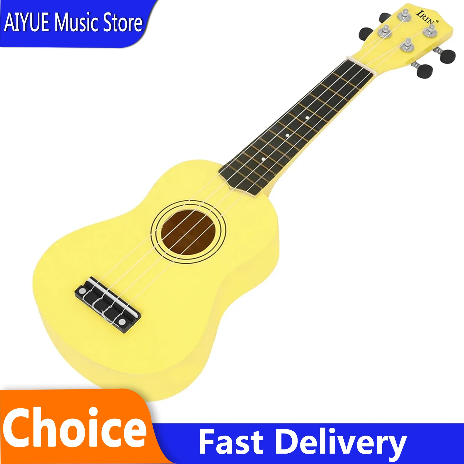 Musical Instrument Hawaiian - IRIN 21-calowe ukulele, 4-strunowa gitara, żółta