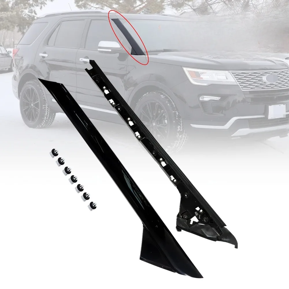 

Right Side Windshield A-Pillar Molding INNER OUTER Trim For 11-19 Ford Explorer