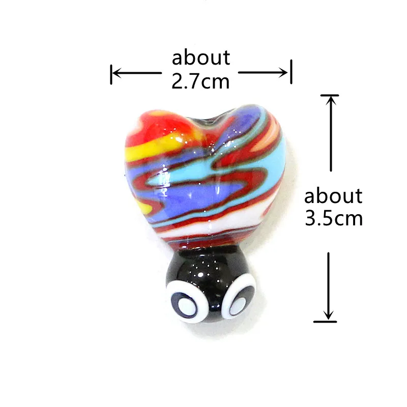 Creative Heart Shaped Glass Ladybug Mini Figurine Ornament Cute Tiny Ladybird Pendant Easter Fairy Garden Home Decor Accessories