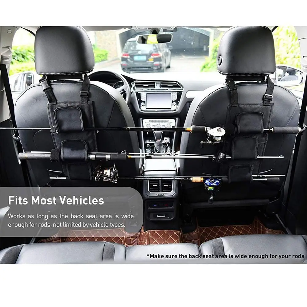 

Universal Car Fishing Rod Holder Adjustable Fishing Supplies Fishing Poles Organizer Space Saving Backseat Fishing Rod Holder