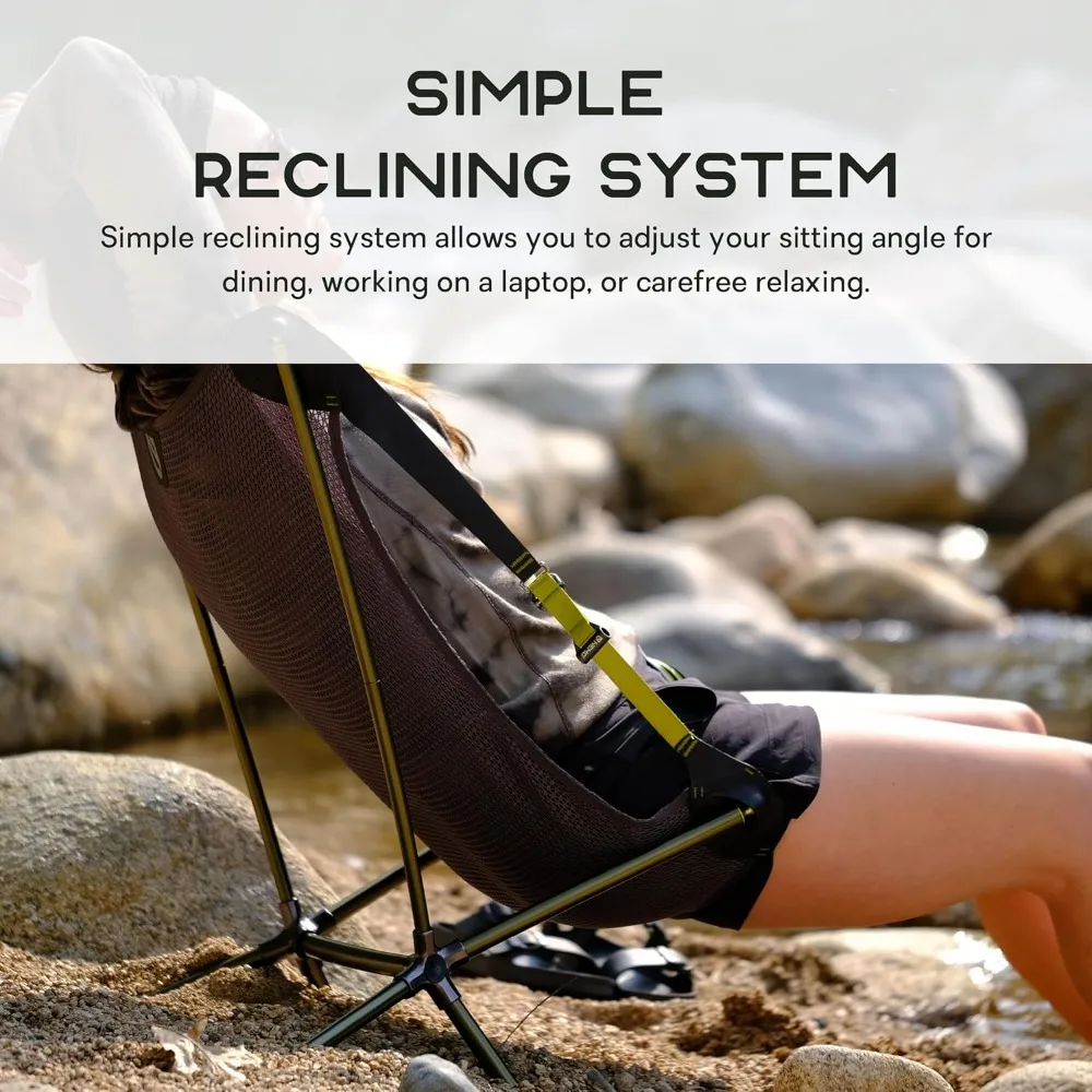 Imagem -03 - Moonlite Reclining Camp Chair Mochila Portátil e Camping Chair Opções Ajustáveis e Dobráveis Black Pearl