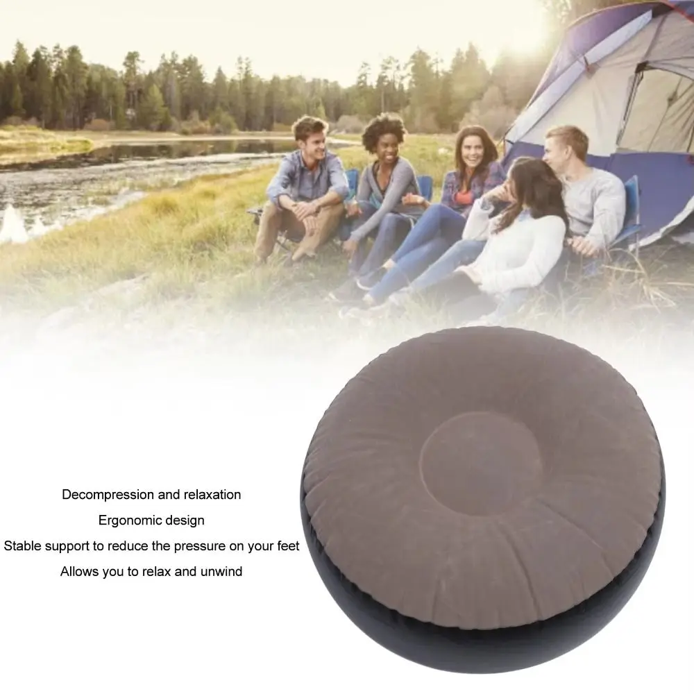 Air-tight MaterialLightweight Inflatable Foot Rest Ottoman Flat Wide Surface Foldable Design Portable Footstool Stable Support