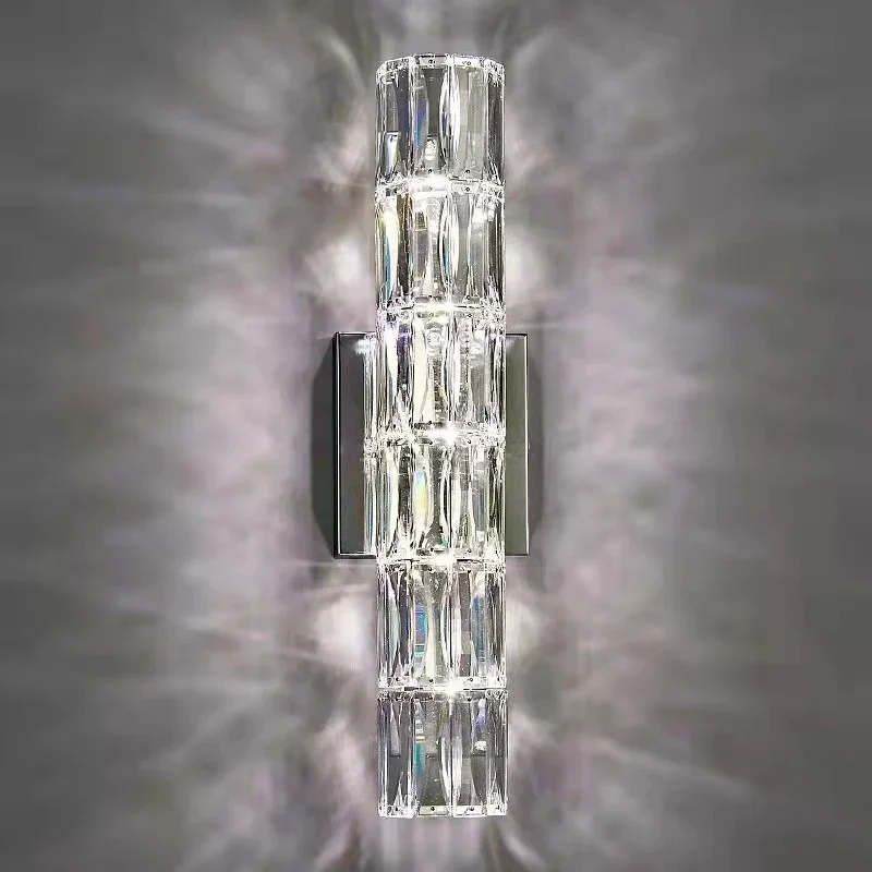 

Luxury Crystal Wall Decor Lamp for Tv Background Home Sconce Led Lighting Fixture Long Living Room Mirror Bedroom