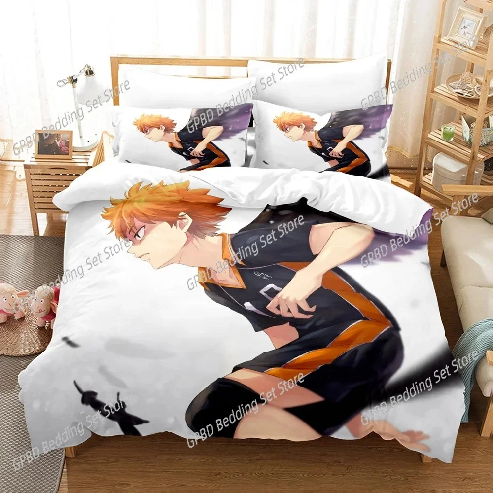 Haikyu Japan Famous Anime Bedding Set Bedroom Soft Modern Bedspreads Comefortable Kids Duvet Cover Quilt Cover And Pillowcase