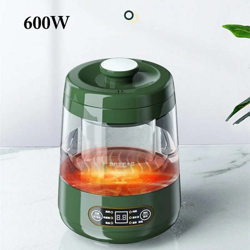 220V 600ml Mini Household Health Pot, Multifunctional Electric Stew Cup for Porridge, Soup, Te a, Dessert Boiling