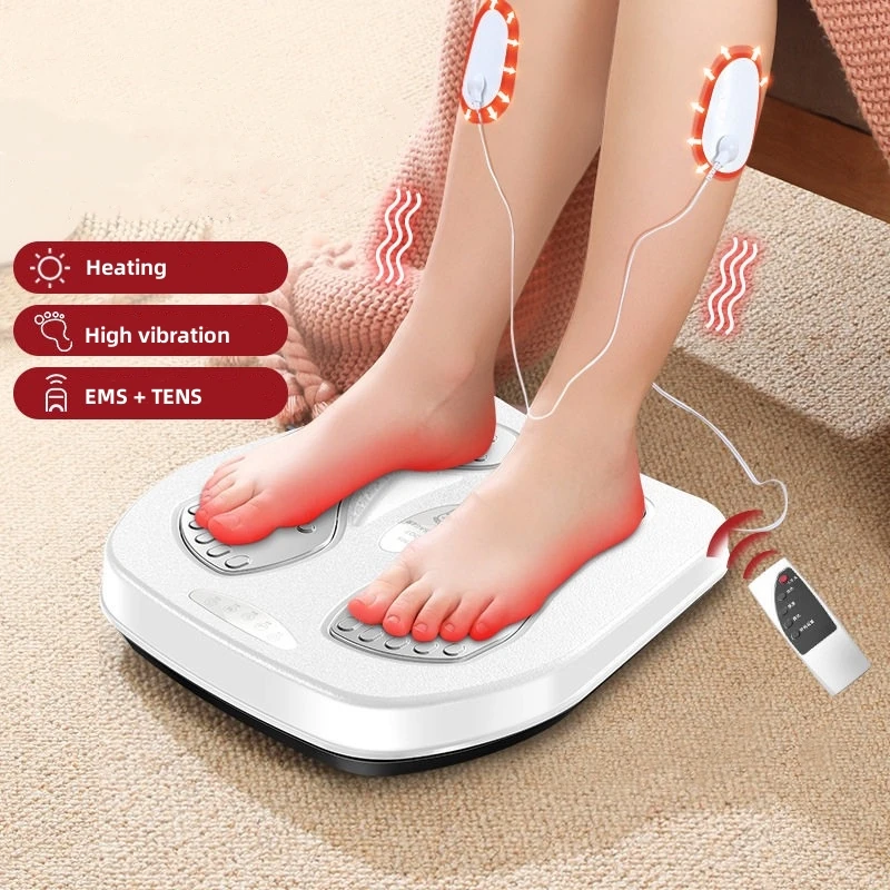 

Vibration Foot Leg Trainer with Heat,Remote Control,Adjustable Vibration Speed Electric Machine, for Circulation,Plantar Fa