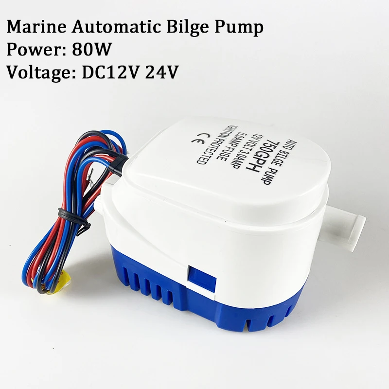 

Автоматический погружной трюмный насос для лодки, 12 В, 24 В постоянного тока, электрический морской водяной насос, маленький автоматический 1100 галлонов в час с переключателем, погружной насос