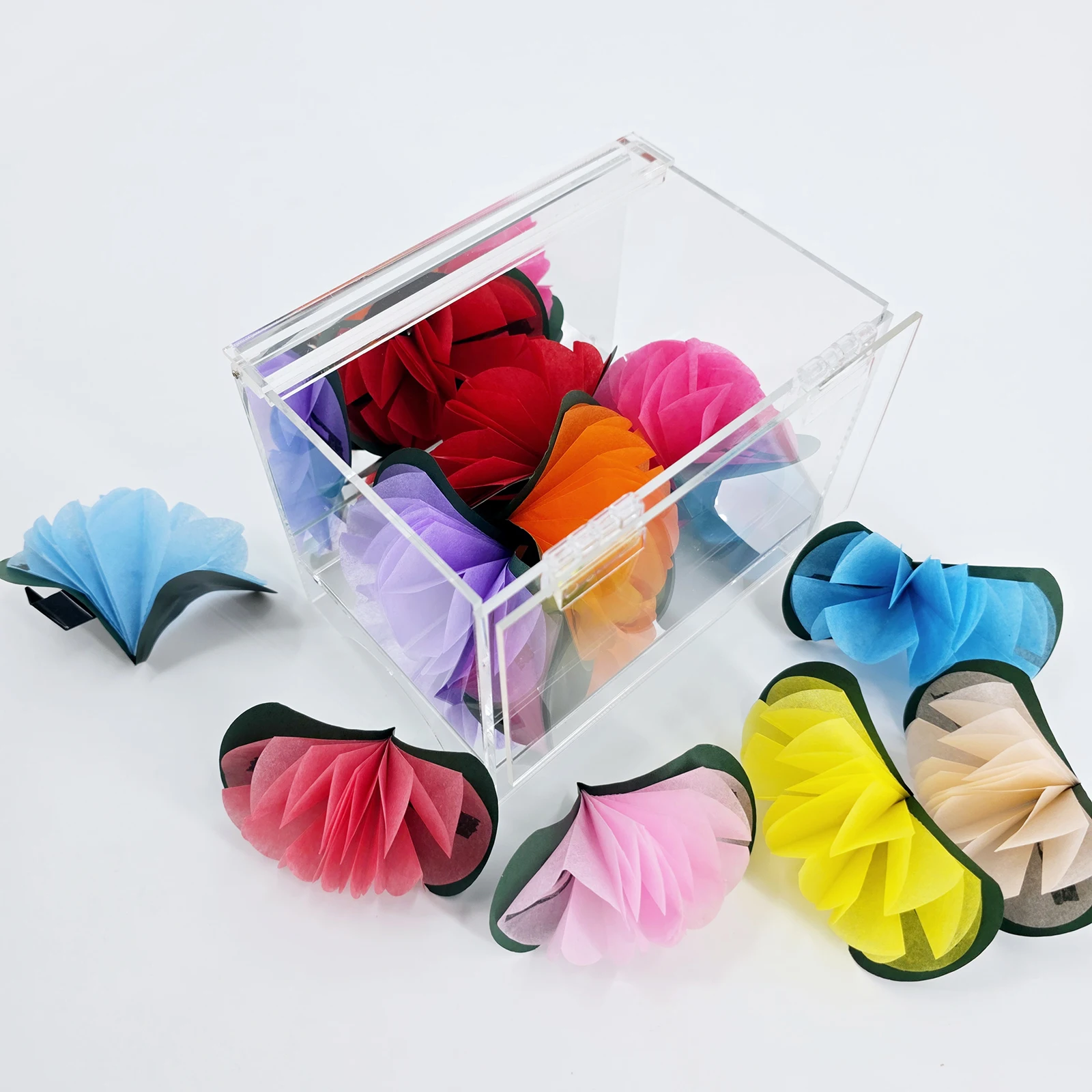 กล่องมายากลใส 16.6x11.6x14 ซม. กล่องเปล่าเปลี่ยนเป็นดอกไม้หรือเงิน สำหรับการแสดงบนเวทีและระยะใกล้