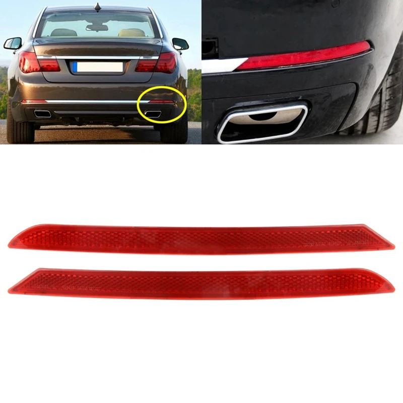 Car Red Rear Bumper Light Reflector Tail Lamp Warning Light Reflector Fog Lamp For-BMW F01 F02 2011-2015