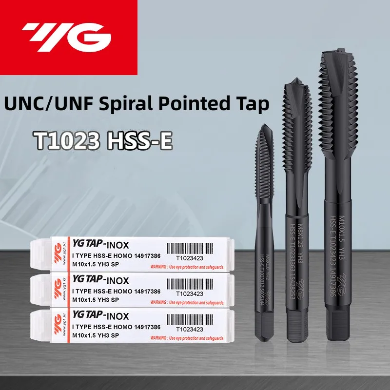 South Korea YG HSSE American  INOX Spiral Pointed Tap  UNC UNF UNS 4-40/10-32 12-24 5/16 1/2 5/8 7/16 Machine Screw Thread Taps