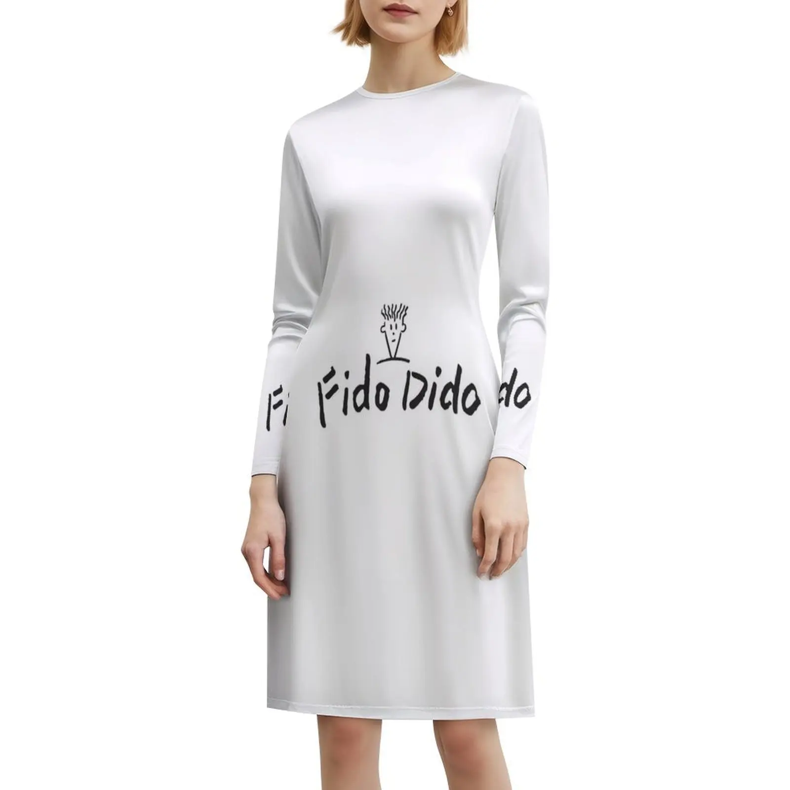 فستان Fido Dido-Best ذو الشخصيات الكرتونية النسائية الأنيقة للحفلات على شكل حرف A مع خيارات قصيرة/طويلة/بدون أكمام Fido Dido Icon #6