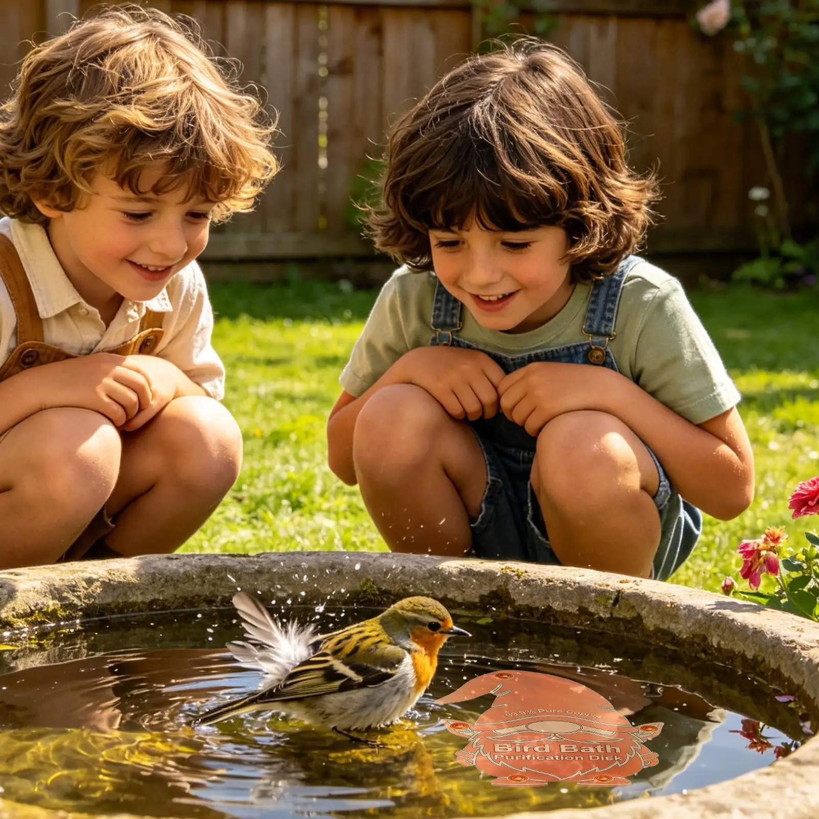 

Copper Bird Bath Disc Safe Gnome Shaped Universal Copper Clean Water Bird Bath Disk For Garden Yard Patio Lawn Grassland Outdoor