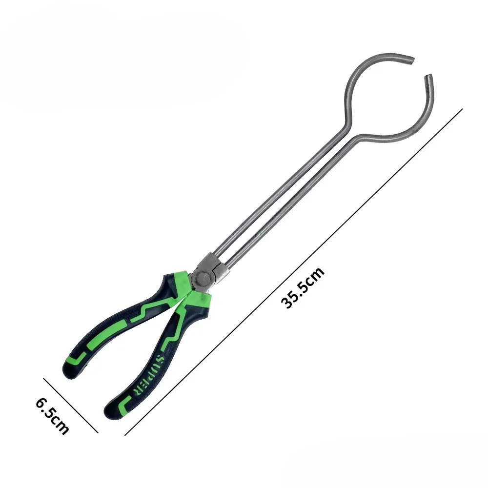 Practical Clamp Crucible Tongs for Goldsmithing, High Temp Furnace Clamp, Rustproof Graphite Quartz Crucible Pliers, Gold Melt T