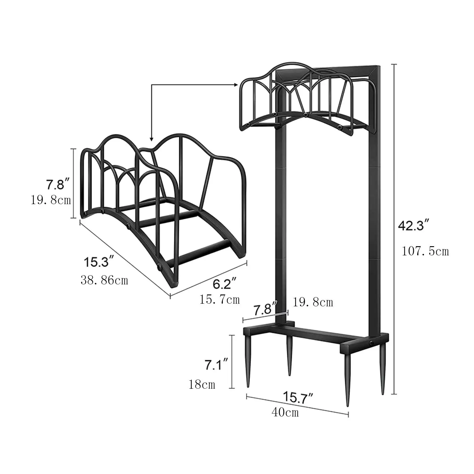 

Отдельно стоящая металлическая подставка-органайзер для садового шланга, сверхпрочная, для газона и улицы