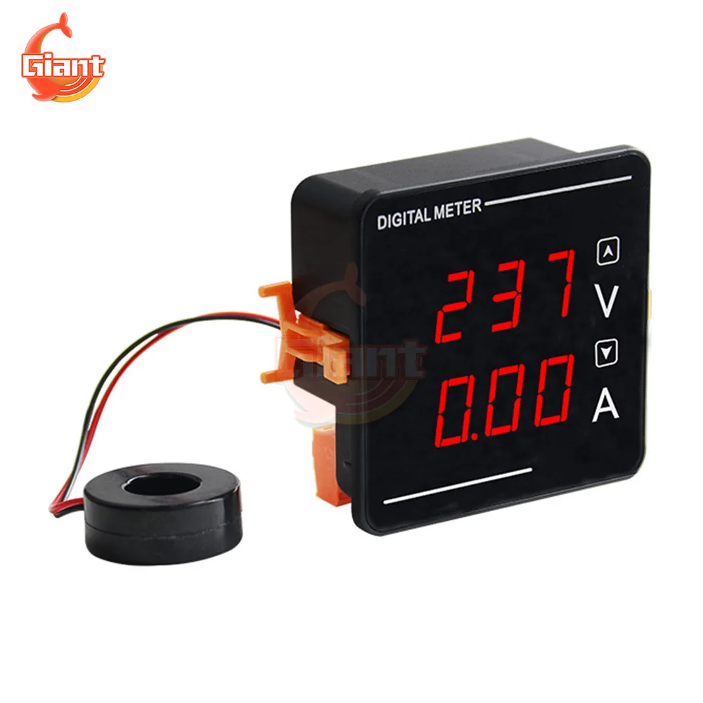 AC50-500V Digital Voltmeter Ammeter Dual Display Voltage Current Meter Tester Volt Detector Tester Monitor Current Transformer