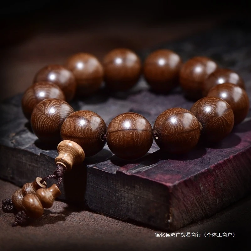 Jianglongmu Old Hexagonal Bead Men, 108 Beads, Natural Wood Bracelet, Ethnic Style