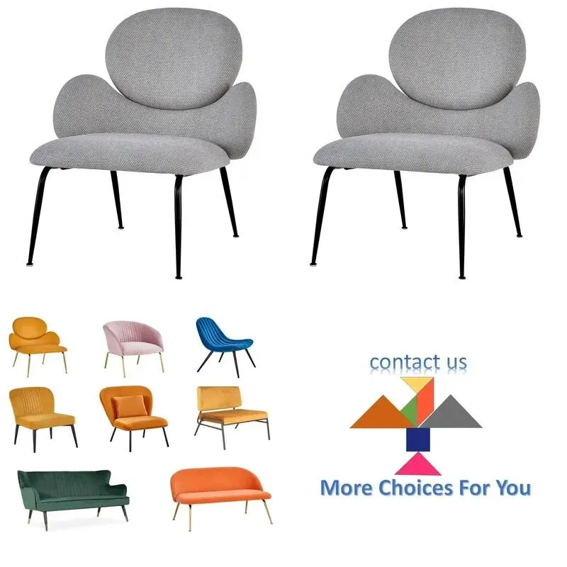 Modern Velvet Tufted Sofa Chair Light Luxury Grey Single Seat for Living Room