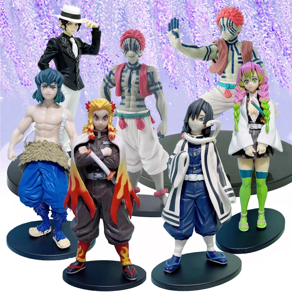 애니메이션 피규어 귀멸의 칼날 액션 피규어 장난감 귀멸의 칼날 인형 탄지로 네즈코 젠이츠 피규어 이노스케 전사 PVC 모델 장난감