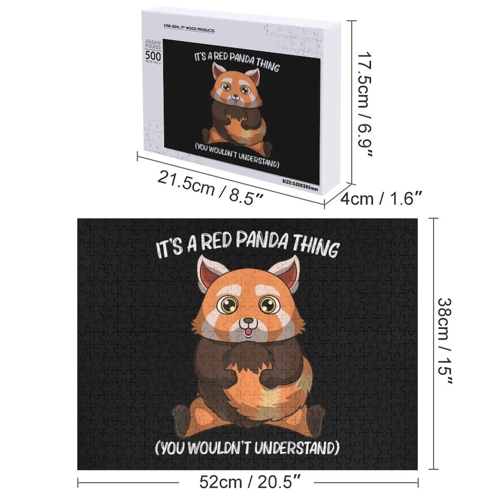 Подарок с красной пандой для мужчин, женщин, мальчиков и девочек, детская футболка для любителей панды, 27 головоломок, изображение головоломки