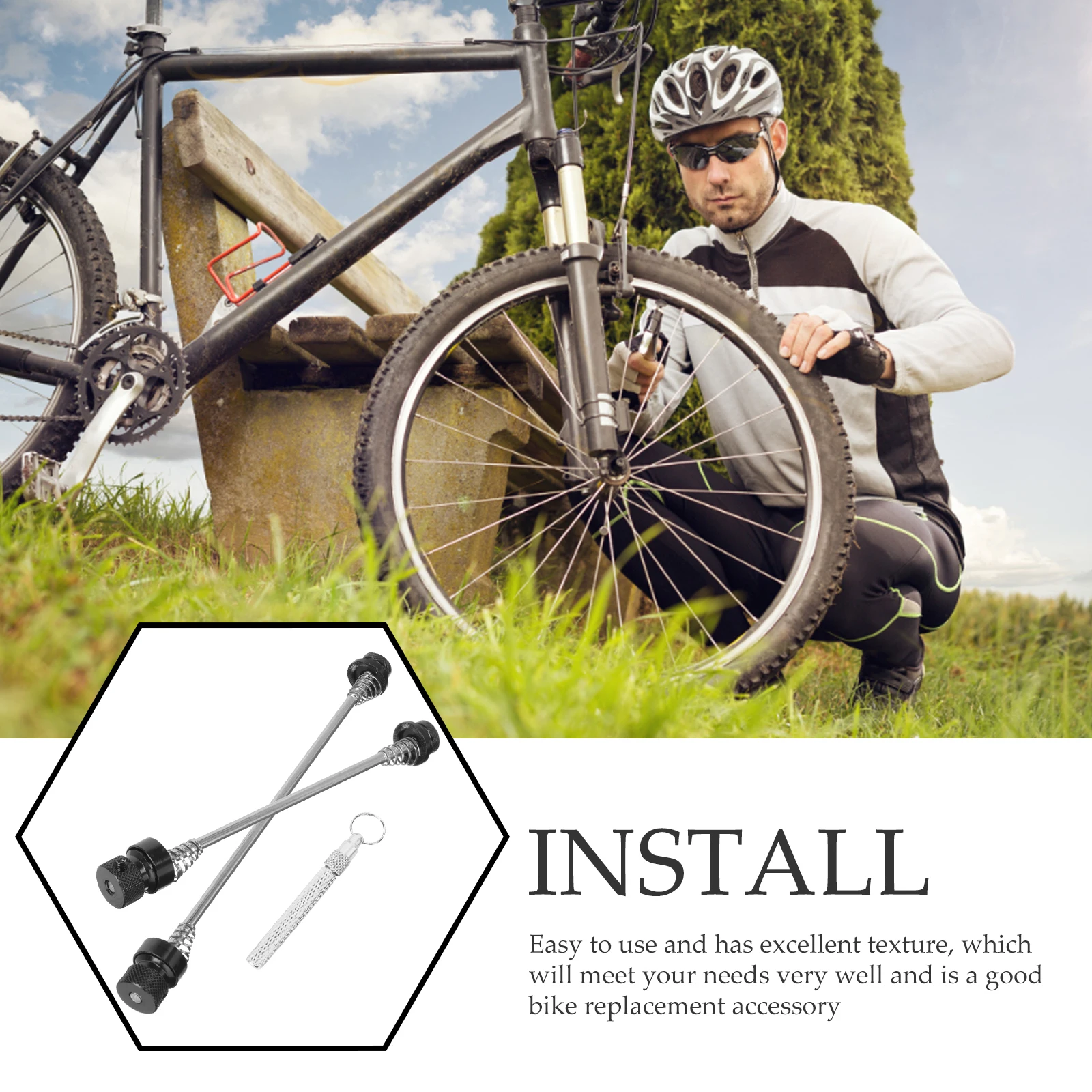 

1 Set Of Anti Theft Lock Quick Release Skewer Metal Wheel Locking Lever For Mountain Bike Road Bike Cycling Wheels Replacement