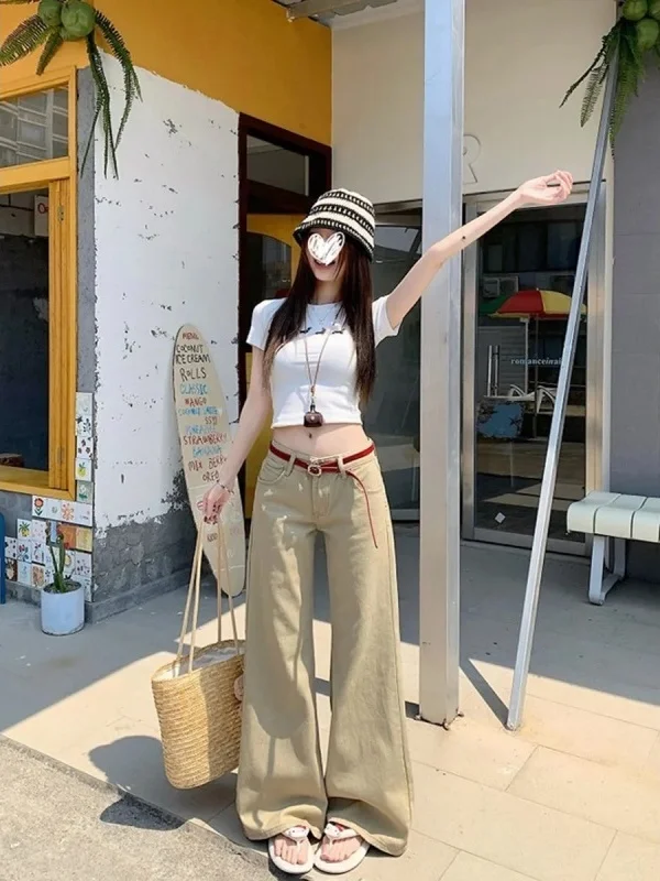 

Джинсы Bootcut большого размера, женские линейные вертикальные вертикальные перпендикулярные, прямой уровень, даже плоский плоский самолет, горизонтальная униформа, последовательный GF