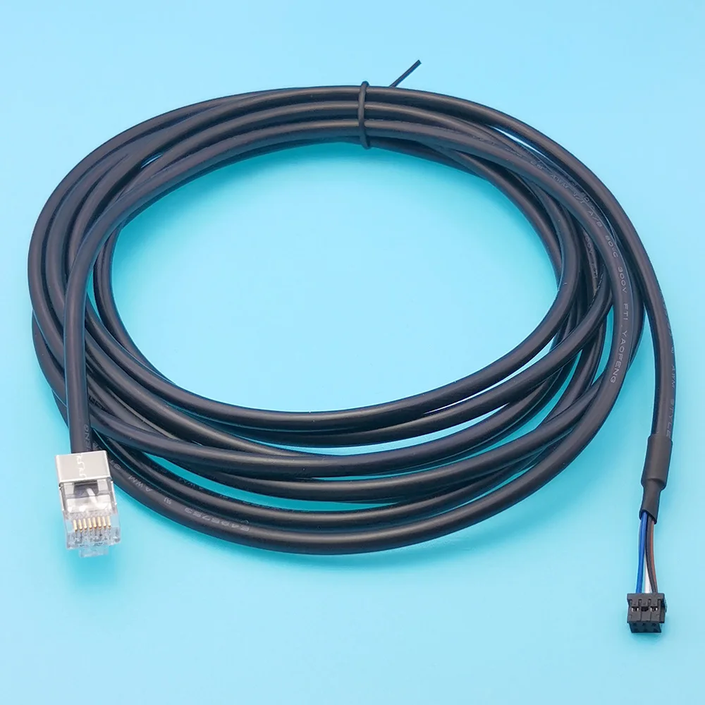 6 Pin Terminals to RJ45 Cable Connector for Panel Mounting Ethernet LAN Networks Cable length approx. 4 meters