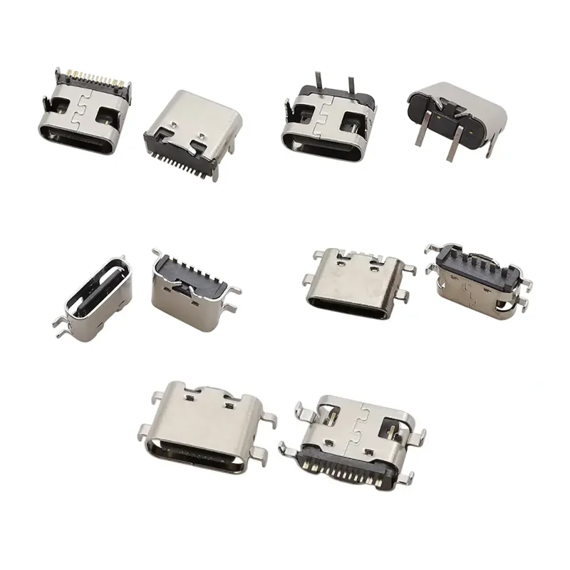 10Pcs USB Connector Type C Female Charging Port Jack 2/6/16 Pin Type-C Socket PCB Soldering SMD SMT DIY Repair Type C Adapter