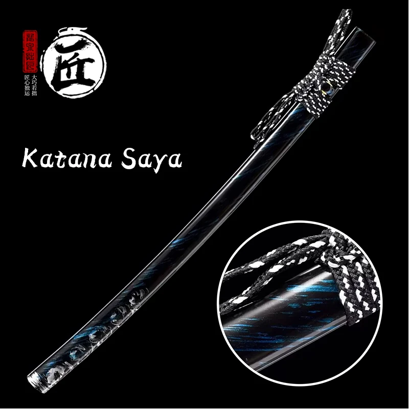 

30in76CM Katana Saya For Ghost of Tsushima Sword,Wooden Sheath Lacquered Handicraft Samurai Swords Scabbard,With Cotton Sageo