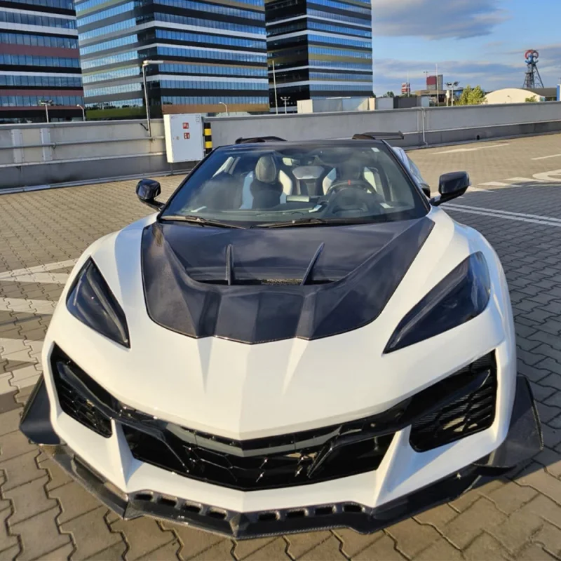 High Quality ZR1 Style Carbon Fiber Front Engine Hood Trunk Lid Engine Cover Panel Exterior Modification Acce