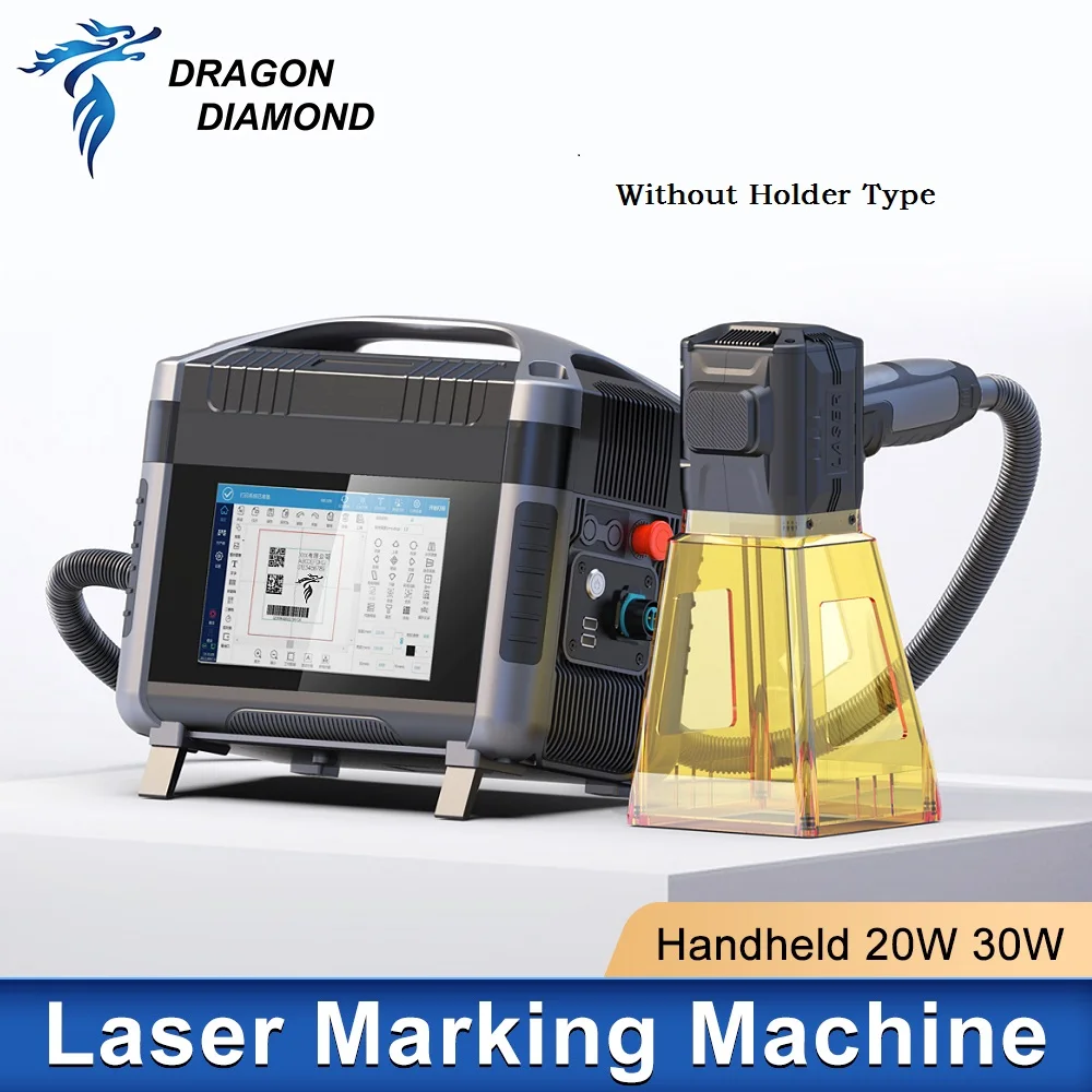 20W 30W Protable Hand-held Fiber Laser Marking Machine For Engraving DIY Print Metal Gift LOGO QR BAR Code Word IMage