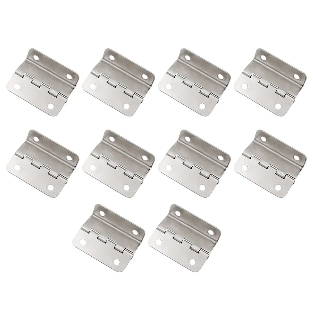 10pcs Wooden Box Tri-Fold Hinge Right Angle 4-Hole Hardware Home Improvement Spare Parts Cabinet Door Furniture Fitting