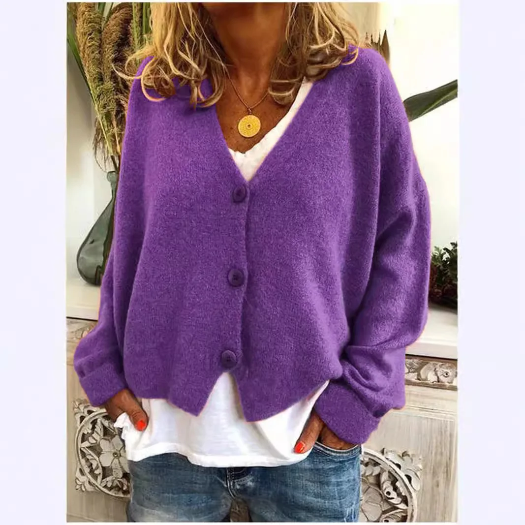 Tamanho grande feminino casual solto malha cardigan camisola thi algodão tricô aberto-saia sle primavera faion senhoras wear