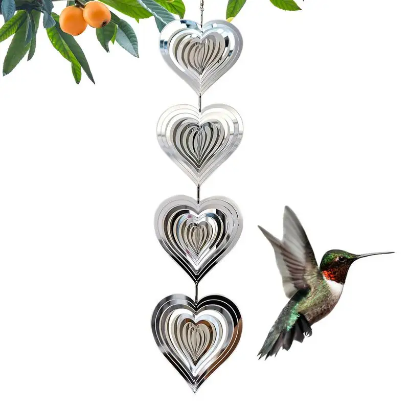 

Bird Reflectors For Outside Heart Metal Wind Spinners Unique Wind Sculpture For Windows Outdoor Garden Decor For Scaring Birds