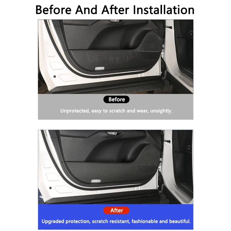 

QHCP Car Door Anti-kick Leather Sticker Side Anti Kick Protection Pad Interior Accessories Fit For Lexus RX350h 500h 450h+ 2023